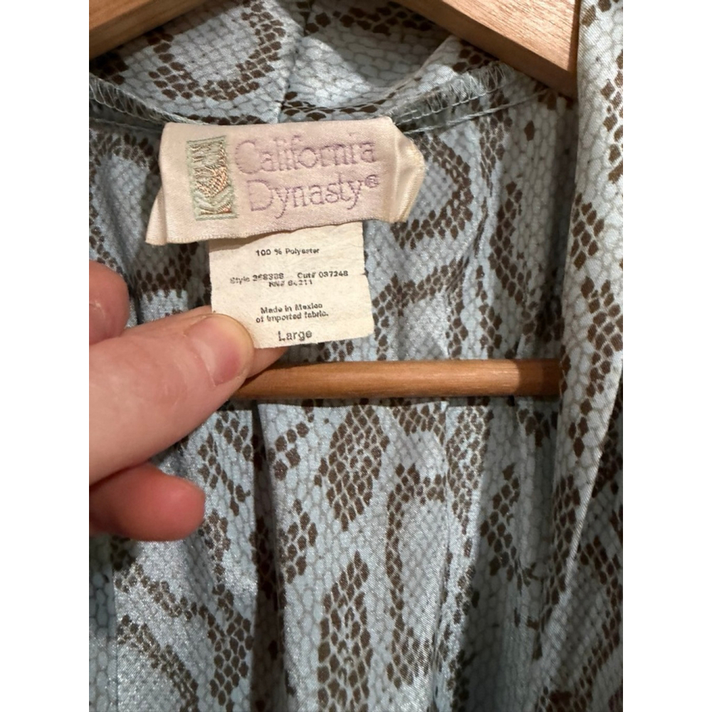 Vintage California Dynasty Snakeskin Print Robe Duster Large - Picture 2 of 4